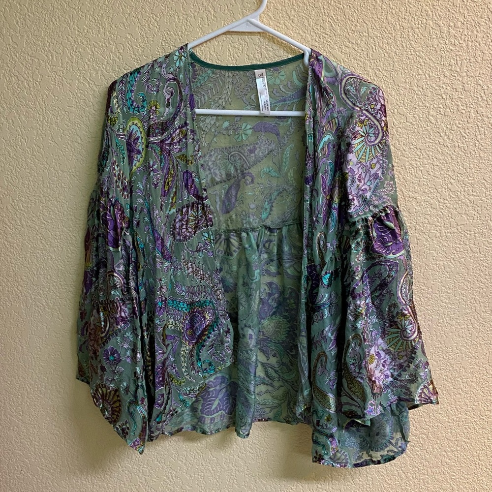 Beautiful green and purple cardigan